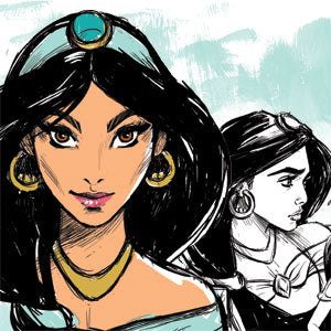 Disney Princess Jasmine Sketch Galaxy A72 5G Clear Case